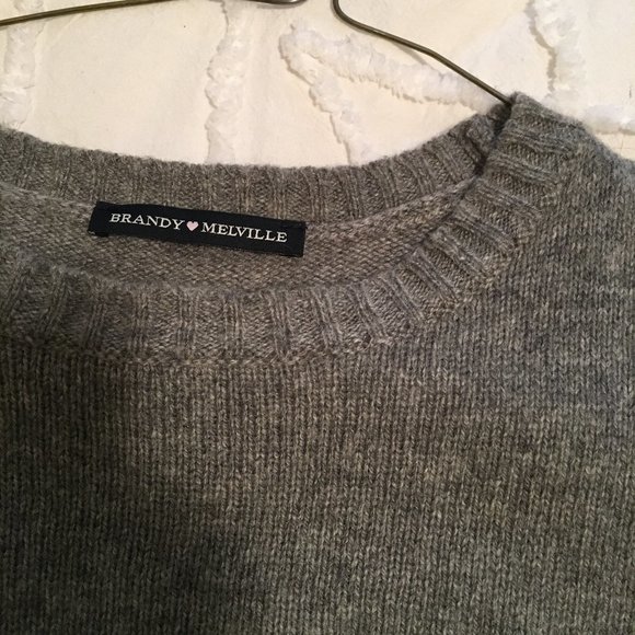 Gray cropped sweater - Picture 3 of 4